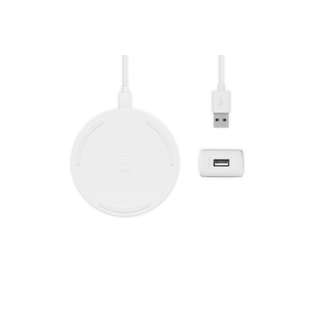 Belkin BoostCharge 10W Wireless Charging Pad + Cable - White in Qatar Belkin BoostCharge 10W Wireless Charging Pad + Cable - White in Qatar